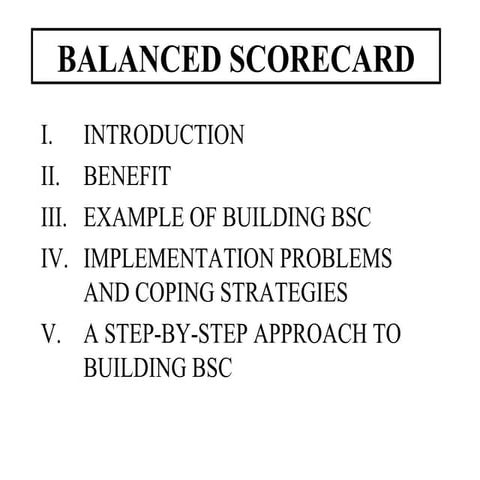 Balanced Scoredcard