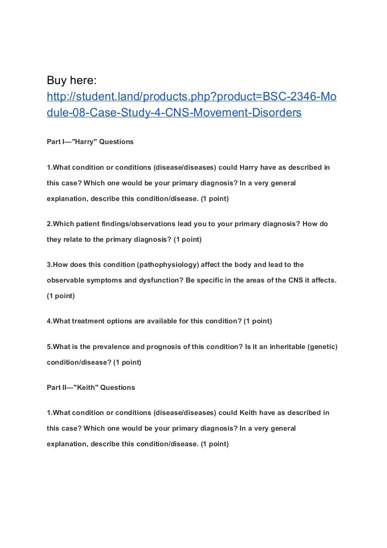 Module 08 case study cns movement disorders essay 02 image
