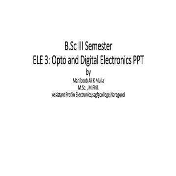 B sc3 unit -1  opto.electronics