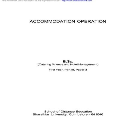 Accommodation management  notes