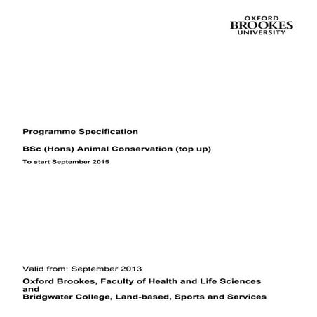BSc Animal Conservation