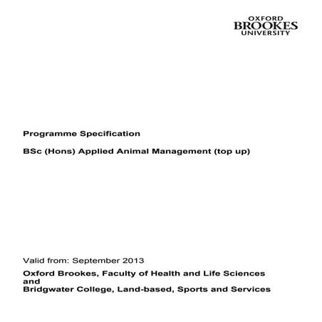 BSc Applied Animal Management