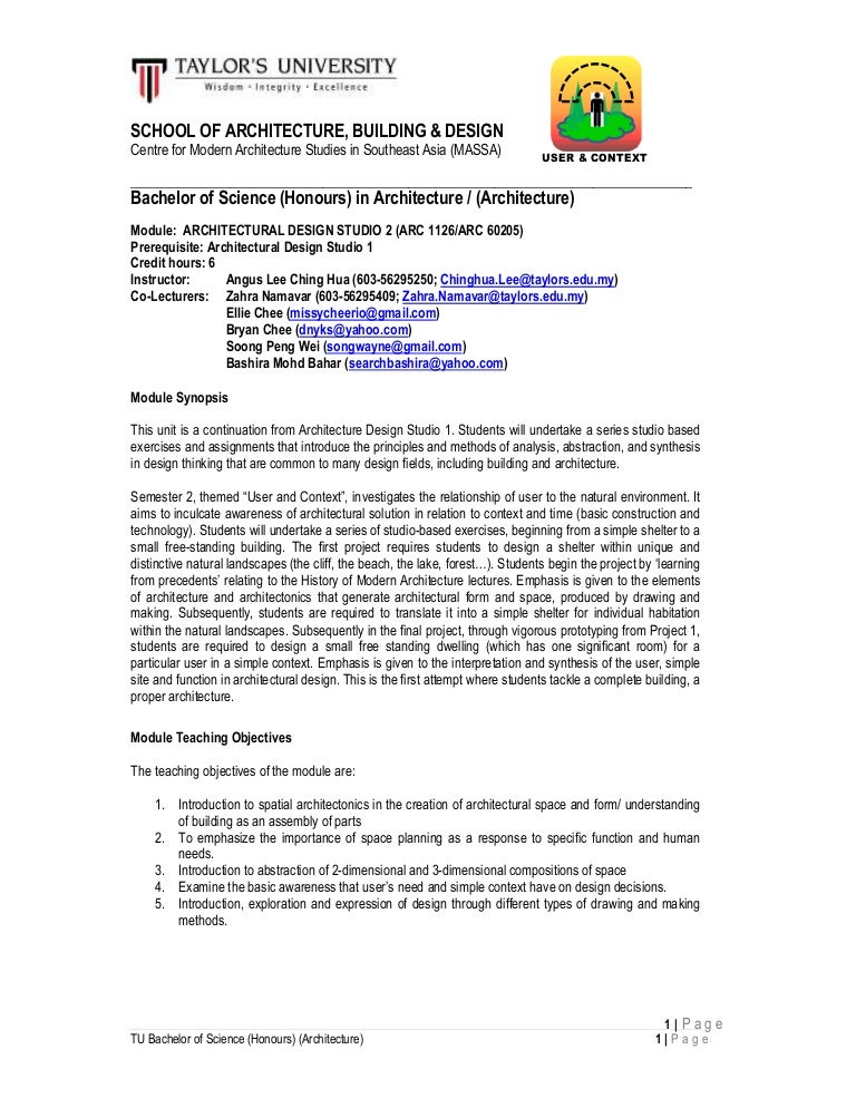 Architecture Design Exercises b sc(hons)(arch) architecture studio 2 arc 1126 outline august 2014 Architecture Design Exercises b sc(hons)(arch) architecture studio 2 arc 1126 outline august 2014