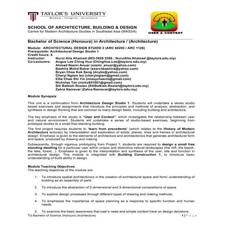   architecture studio 2 arc 1126 outline 