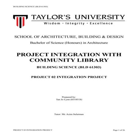 DEGREE SEM 5 BUILDING SCIENCE PROJECT 2 INTEGRATION PROJECT 