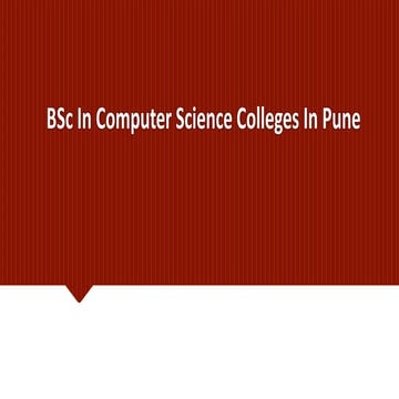 BSc In Computer Science Colleges In Pune