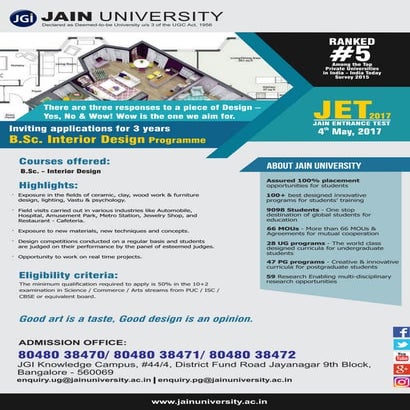 Degree in B.Sc Interior Design Program from Jain University | PDF