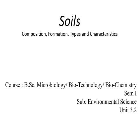 B sc micro, biotech, biochem i es u 3.2 soil
