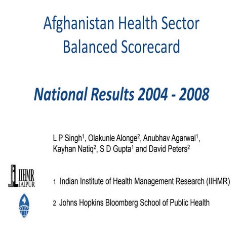 Afghanistan Health Sector Balanced Scorecard