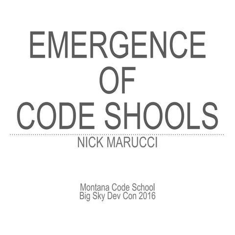 Emergence Of Code Schools