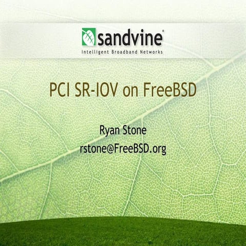 FreeBSD PCI SRIOV by ryan stone sandvine
