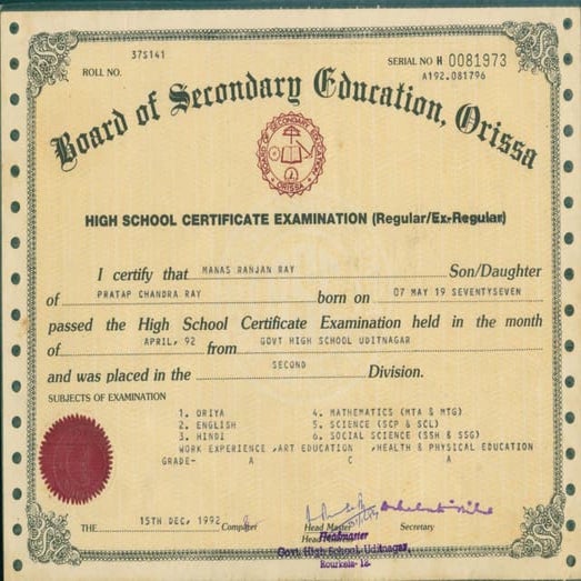 Bse certificate