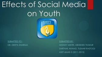Effects of social media on youth