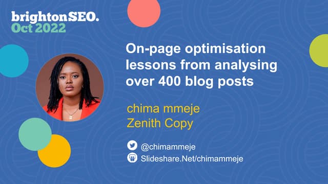 Brighton SEO 2022: On-page optimization lessons from analyzing over 400 blog ...