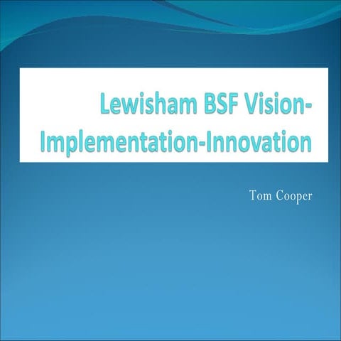 Naace BSF Think Tank Lewisham