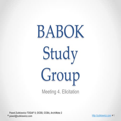 BABOK Study Group - meeting 4