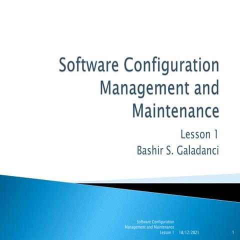 BSG SE4201 Software Configuration Management and Maintenance Lesson 1 Novembe...