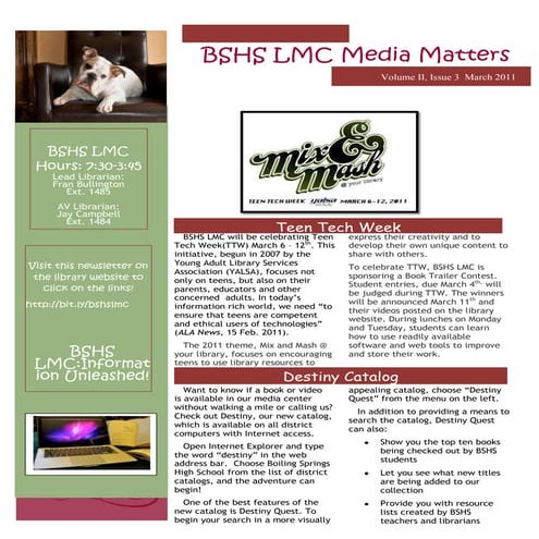 BSHS LMC Media Matters March 2011