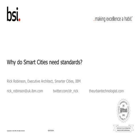 Why Smart Cities need Open Standards