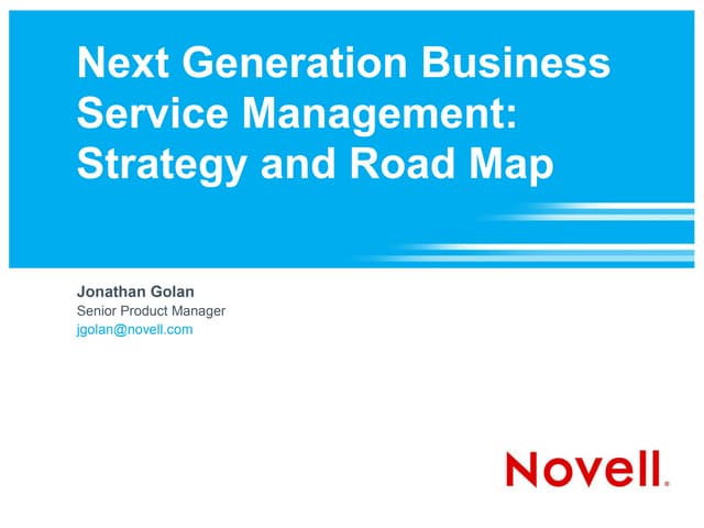 Next Generation Business Service Management: Strategy and Roadmap