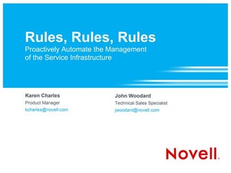 Rules, Rules, Rules: Proactively Automate Management of the Service Infrastru...