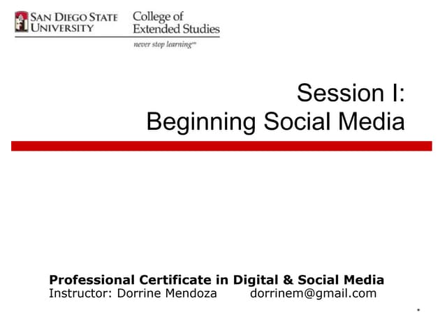 SDSU Beginning Social Media, Spring 2012