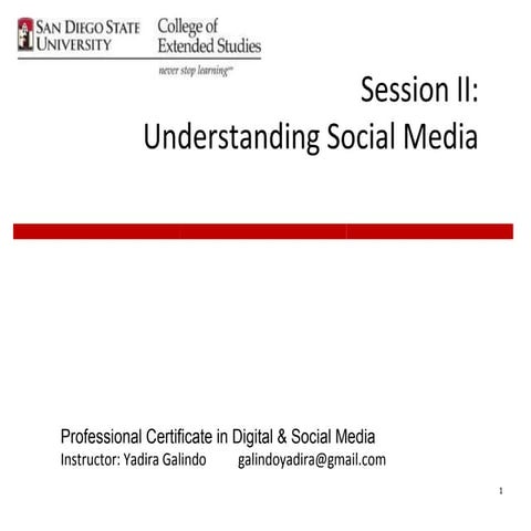 Understanding Social Media Class II Fall 2013