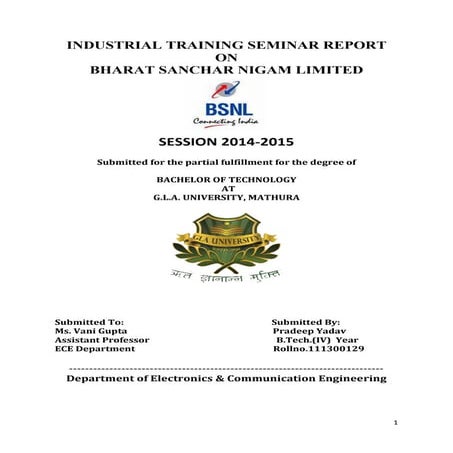 Bsnl training report