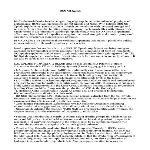 BSN NO-Xplode | PDF