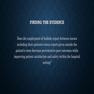 EVIDENCE BASED PRACTICE PRESENTATION | PPTX