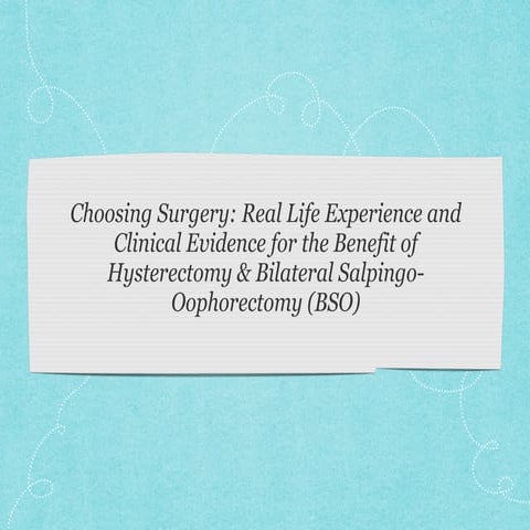 Choosing Surgery: Real Life Experience and Clinical Evidence for the Benefit ...