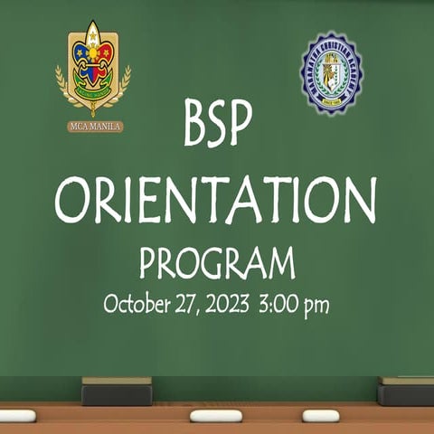 BSP Orientation for Senior Boyscouts od MCA Manila