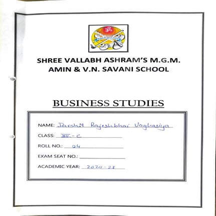 Business Studies Project on Stock Exchange