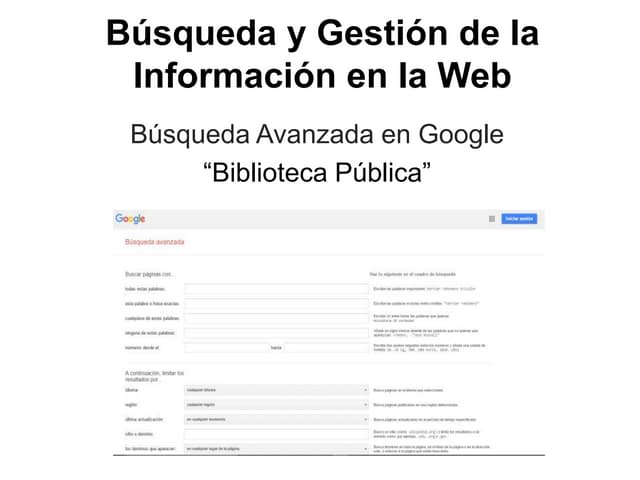Búsqueda Avanzada en Google