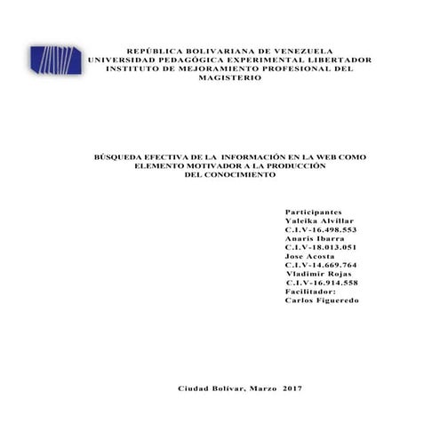 Búsqueda efectiva de la  información en la web como elemento motivador a la p...