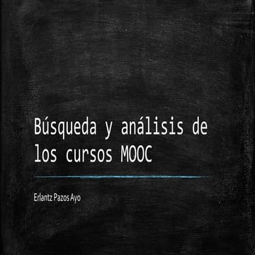 Búsqueda y análisis de los cursos mooc