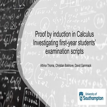 Proof by induction in Calculus: Investigating first-year students’ examinatio...