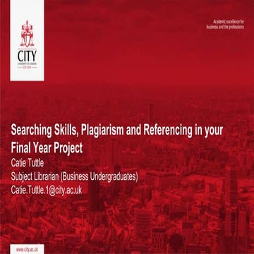 Bs searching skills, plagiarism and referencing in your fyp oct 16