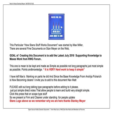 Stanley Stan Meyer Technology HHo Hydrogen Solar power Gas | PDF