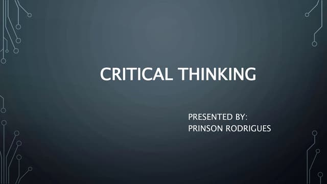Critical Thinking