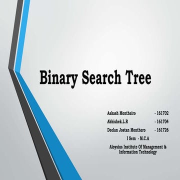 Binary Search Tree | PPT | Free Download