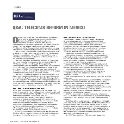 Q&A Telecoms reform in Mexico 