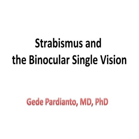 Gede Pardianto - Strabismus, binocular vision, 3D vision and visual illusion