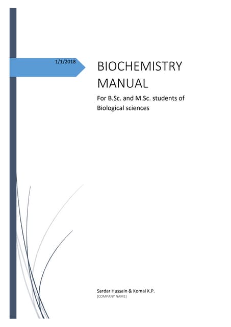 BIOCHEMISTRY LAB MANUAL