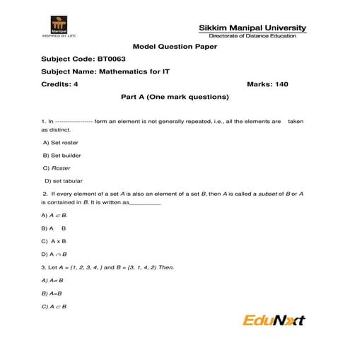 Bt0063 mathematics fot it