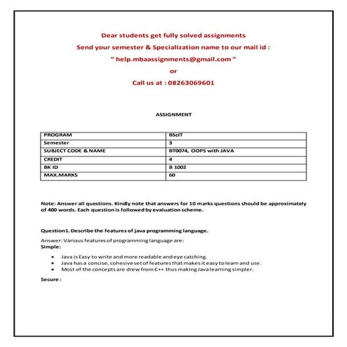 Bt0074, oops with java