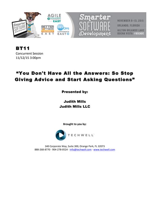 You Don't Have All the Answers: So Stop Giving Advice and Start Asking Questions