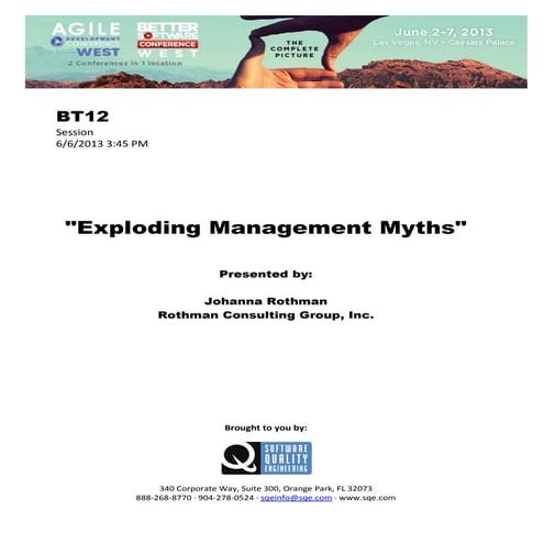 Exploding Management Myths