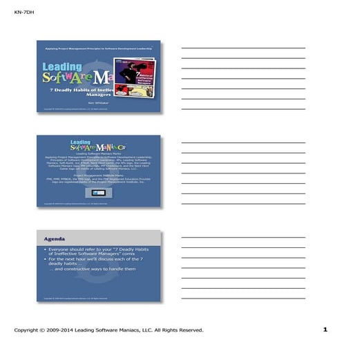 Seven Deadly Habits of Ineffective Software Managers