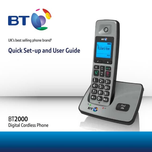 BT 2000 Digital Cordless Telephone User Guide
